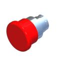 (ECX1135) Кнопка грибовидная без фиксации. красная. Comepi