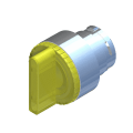 (ECX1243) Селекторный переключатель 0-1 с возвратом в 0 с подсветкой. желтый. Comepi