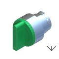 (ECX1262) Селекторный переключатель 1-0-2 с подсветкой. зеленый. Comepi
