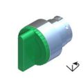 (ECX1272) Селекторный переключатель 1-0-2 с возвратом 2 положения в 0. с подсветкой. зеленый. Comepi