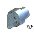 (ECX1285) Селекторный переключатель 1-0-2 с возвратом в 0 с подсветкой. прозрачный. Comepi