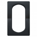 (E6805.EE) Рамка 1-местная горизонтальная для двойной розетки. чёрный глянец. Aling Conel