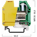 (334210) Клемма для проводов винтовая на DIN-рейку 35Т желто-зеленая. Klemsan
