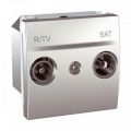 (MGU3.456.30) Механизм розетка TV/R/SAT (телевизионная;радио;спутник) проходная Unica алюминий. Schneider Electric