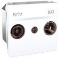 (MGU3.454.18) Механизм розетка TV/R/SAT (телевизионная;радио;спутник) одиночная Unica белая. Schneider Electric