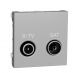 (NU345654) Механизм розетка TV/R SAT (телевизионная &amp; радио) проходная. 2 модуля. UNICA NEW графит. Schneider Electric