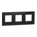 (NU600689) Рамка 3-постовая. горизонтальная. Unica Pure матовое стекло (белый). Schneider Electric