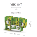 Клема на DIN рейку Klemsan YBK 0.0.0.3.36250 10 мм для електромонтажу на DIN рейці