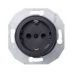 (WDE011303) Розетка с заземляющим контактом RENOVA черная. Schneider Electric