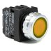 (H102DS) Кнопка нажимная Ø30 без фиксации (1НО+1НЗ) желтая.  IP50. серии H. EMAS