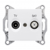 SDN3401621 Розетка TV/SAT (телевизионная&amp; спутниковая) 1 дБ оконечная Sedna белая