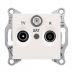 SDN3501423 Розетка TV/R/SAT (телевизионная&amp; радио&amp;спутниковая) 4 дБ проходная Sedna слоновая кость