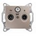SDN3501268 Розетка TV/R/SAT (телевизионная&amp; радио&amp;спутниковая) 8 дБ проходная Sedna титан
