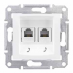 SDN4201121 Двойная телефонная розетка RJ11 Sedna белый