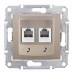 SDN4201168 Двойная телефонная розетка RJ11 Sedna титан