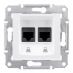 SDN4800121 Двойная компьютерная розетка RJ45 категория 6 неэкранированная STP Sedna белый