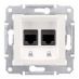 SDN4800123 Двойная компьютерная розетка RJ45 категория 6 неэкранированная STP Sedna слоновая кость