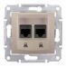 SDN4400168 Двойная компьютерная розетка RJ45 категория 5е неэкранированная UTP Sedna титан
