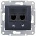SDN4600170 Двойная компьютерная розетка RJ45 категория 5е экранированная STP Sedna графит. Schenider Electric