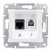 SDN5100121 Розетка RJ45&amp;RJ11 (компьютерная&amp; телефонная) категория 5e неэкранированная UTP Sedna белый