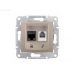 SDN5100168 Розетка RJ45&amp;RJ11 (компьютерная&amp; телефонная) категория 5e неэкранированная UTP Sedna титан