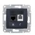 SDN5100170 Розетка RJ45+RJ11 (компьютерная + телефонная) категория 5e неэкранированная UTP Sedna графит. Schenider Electric