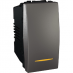 (MGU3.163.12S) Механизм 1 клавишного 16А выключателя c контрольной подсветкой 1 модуль Unica графит. Schneider Electric