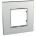 (MGU6.702.55) Рамка одноместная Unica Quadro Metallized серебрянная. Schneider Electric