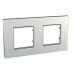 (MGU6.704.55) Рамка 2-х местная Unica Quadro Metallized серебрянная. Schneider Electric
