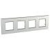 (MGU6.708.55) Рамка 4-х местная Unica Quadro Metallized серебрянная. Schneider Electric